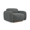 SESSEL Strukturstoff Stoff Grau - Dunkelgrau/Braun, Holz/Textil (110/73/95cm) - Makamii