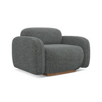 SESSEL Strukturstoff Stoff Grau - Dunkelgrau/Braun, Holz/Textil (110/73/95cm) - Makamii