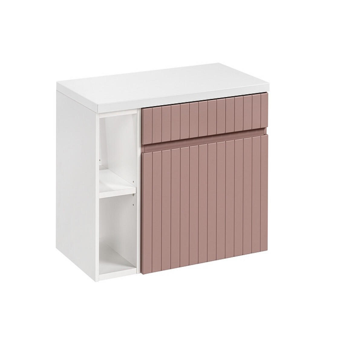 Milaros Markt Badmöbel-Set Rosa, Weiß 80x46x46 cm