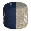 SITZPOUF rund 35x43cm Natur/Blau aus Segeltuch/Jeans Baumwolle Füllung - Naturfarben, Textil (35/43/35cm) - WOMO-DESIGN