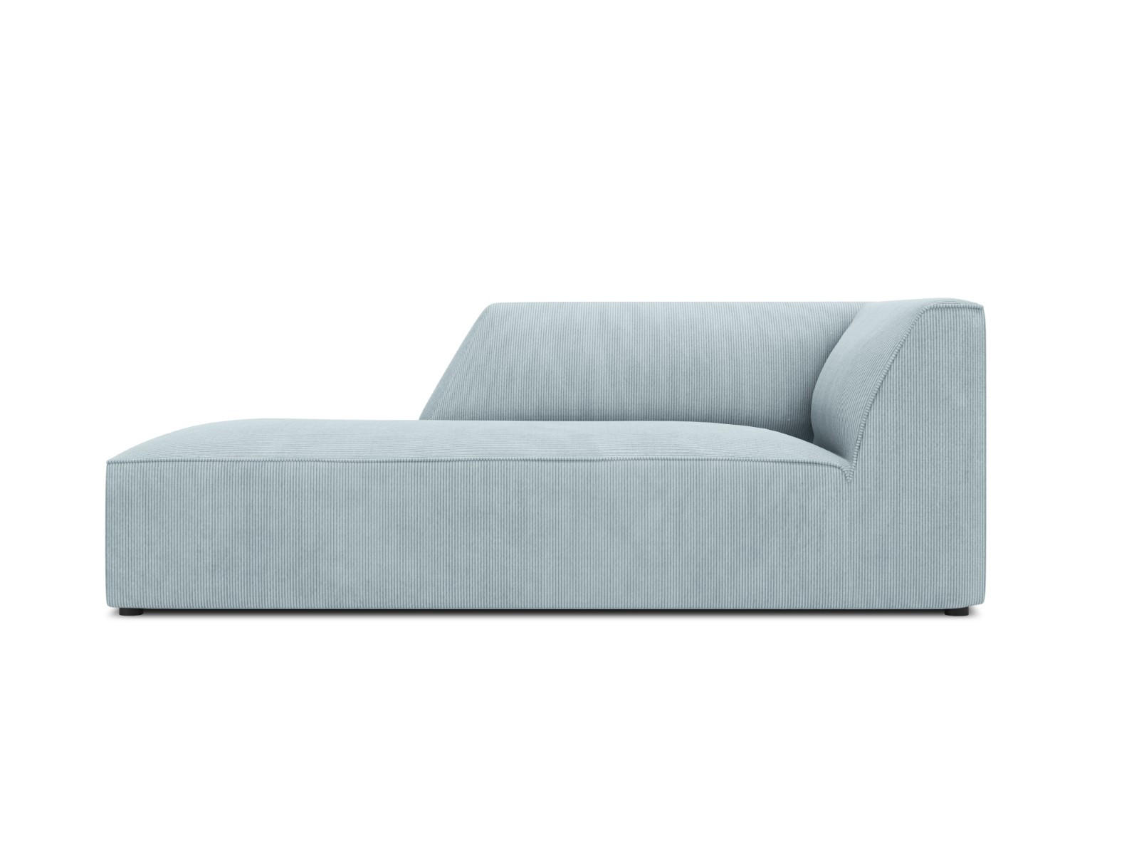 CHAISELONGUE links Ruby aus Cord hellblau - Hellblau, Textil (93/69/180cm) - Micadoni