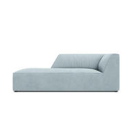 CHAISELONGUE links Ruby aus Cord hellblau - Hellblau, Textil (93/69/180cm) - Micadoni