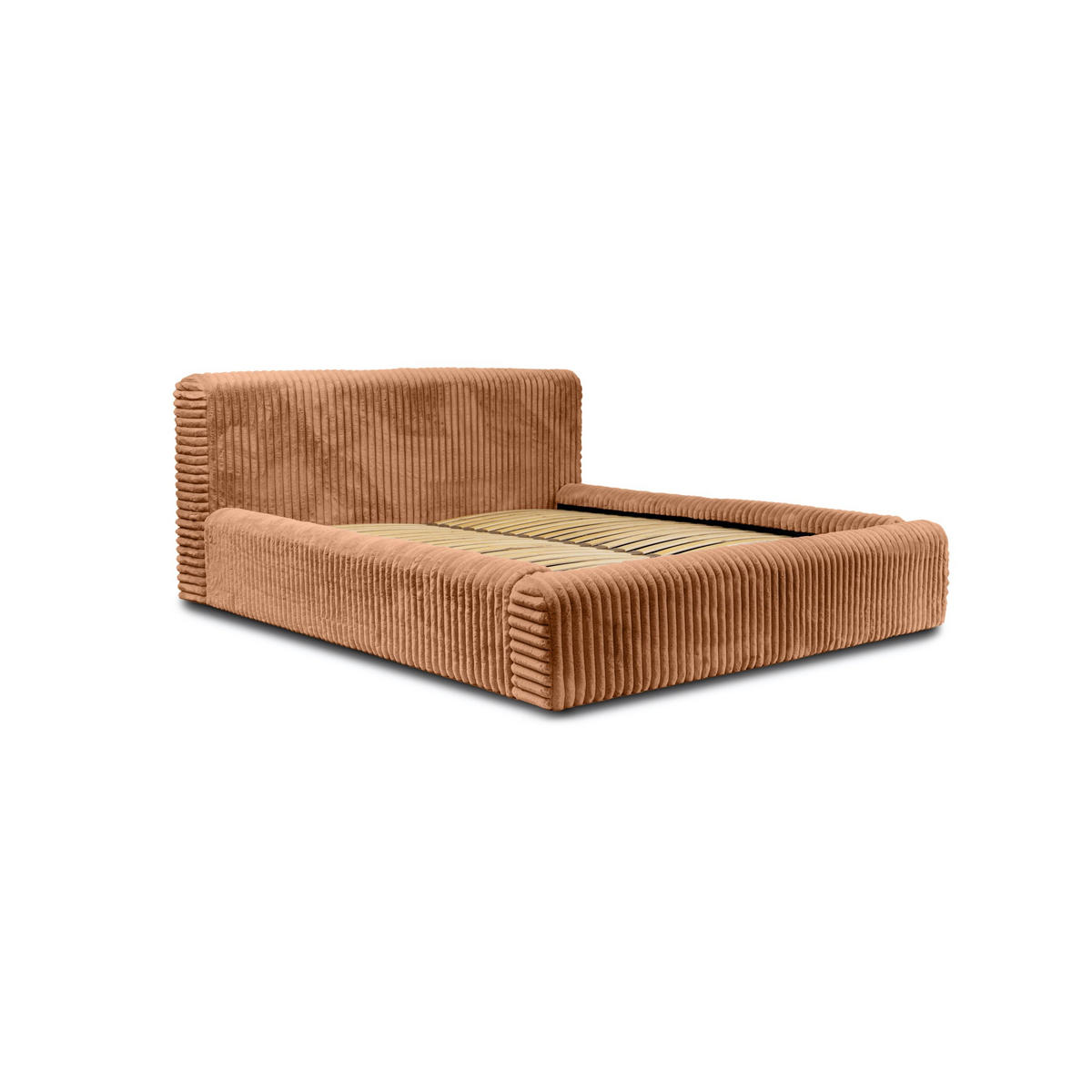 POLSTERBETT aus Strickmaterial Kostar 180x200 cm, Braun - Braun, Textil (180/200cm) - Fedve