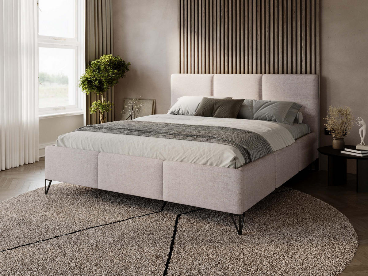 POLSTERBETT Loren - Beige, Holz/Holzwerkstoff (160/200cm) - MIRJAN24