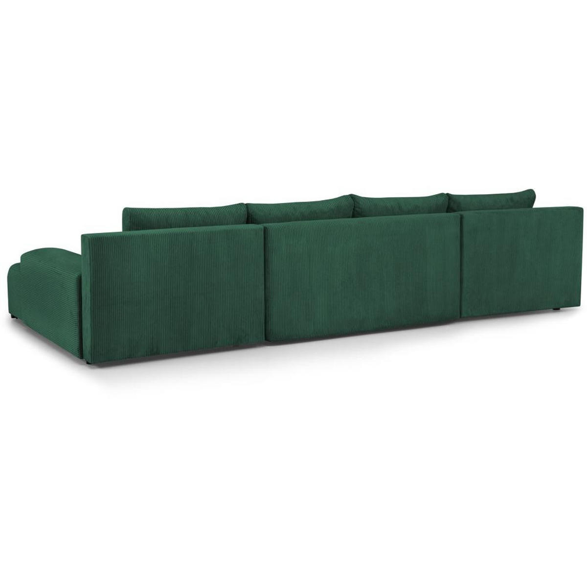 WOHNLANDSCHAFT Benny U grün - Schwarz/Grün, Textil/Metall (350/85/186cm) - Beautysofa