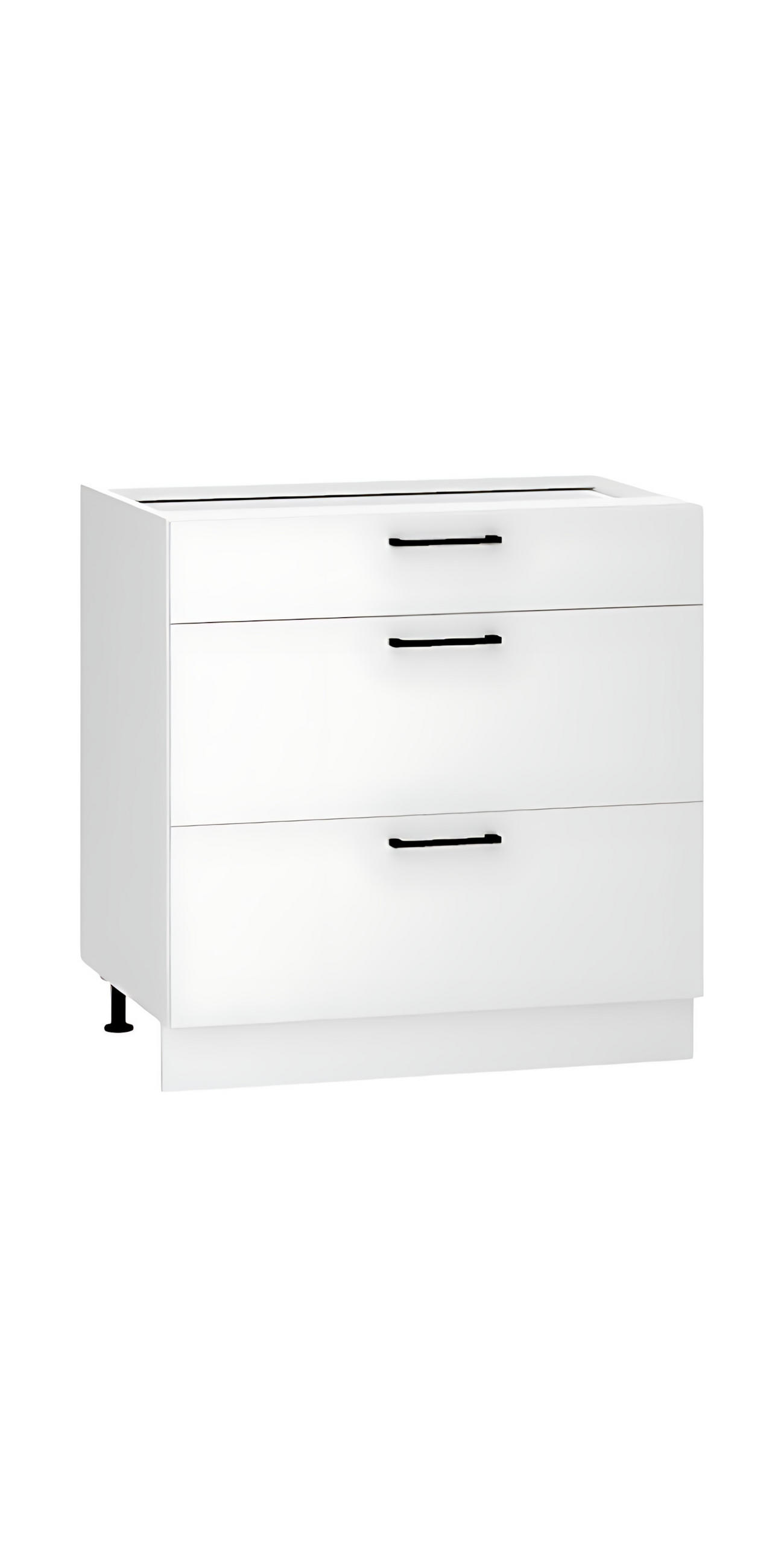 UNTERSCHRANK D80S3 - Dnoria - 3 Schubladen für effiziente Organisation - Weiß, Holz/Metall (80/82/52.4cm) - ROYAL24_MARKT