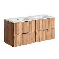 DOPPELWASCHTISCH 120.4cm Adriel Holz in Eichenoptik - Braun, Holzwerkstoff (120.4/57/46cm) - Petits-meubles