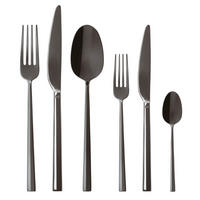 BESTECKSET Rock - Schwarz - 36-teilig / 6 Personen - Schwarz, Metall - Sambonet