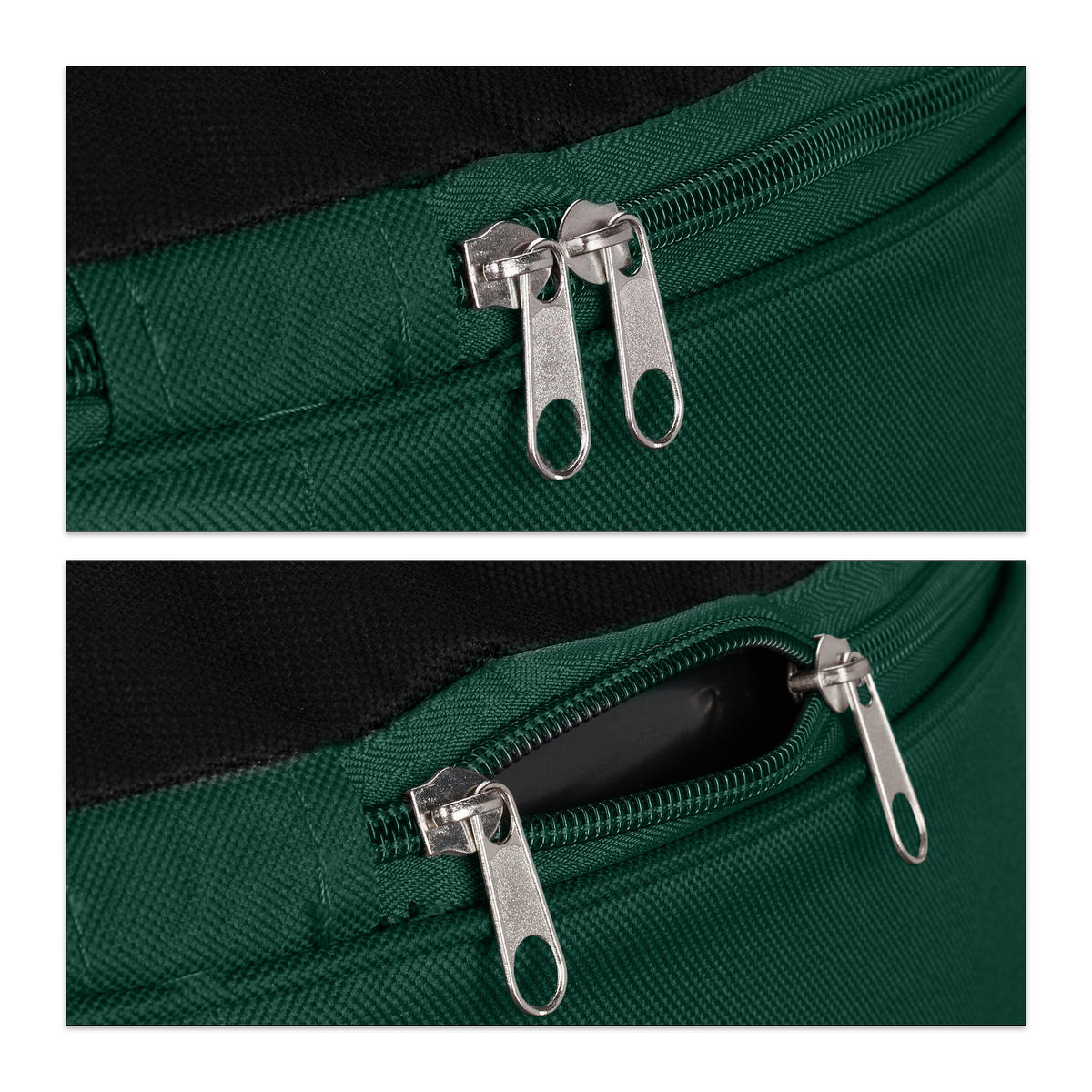 AUFBLASBARER Hocker - Dunkelgrün, Kunststoff/Textil (56/26/56cm) - Relaxdays