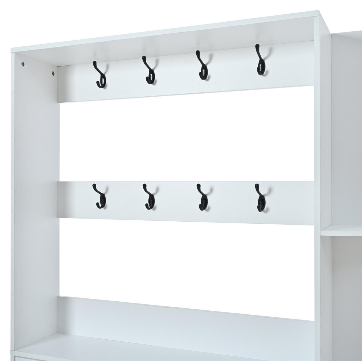 SCHUHSCHRANK aus Spanplatte 120x24x200cm in Weiß mit 8 Klapptüren - Weiß, Holzwerkstoff (120/200/24cm) - Modfu