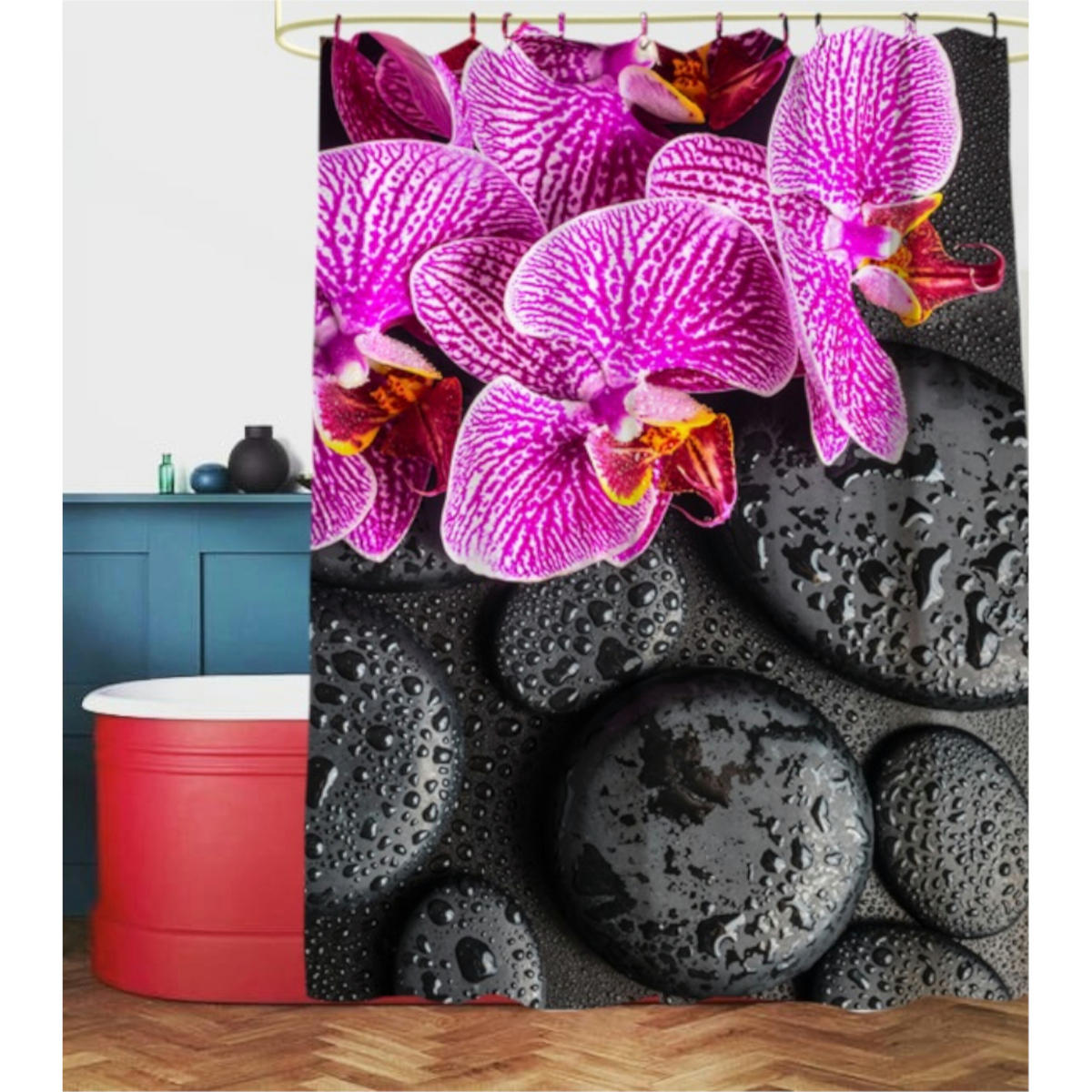 DUSCHVORHANG Madeira 180 x 200 cm - Violett, Textil (180/200cm) - Sanilo