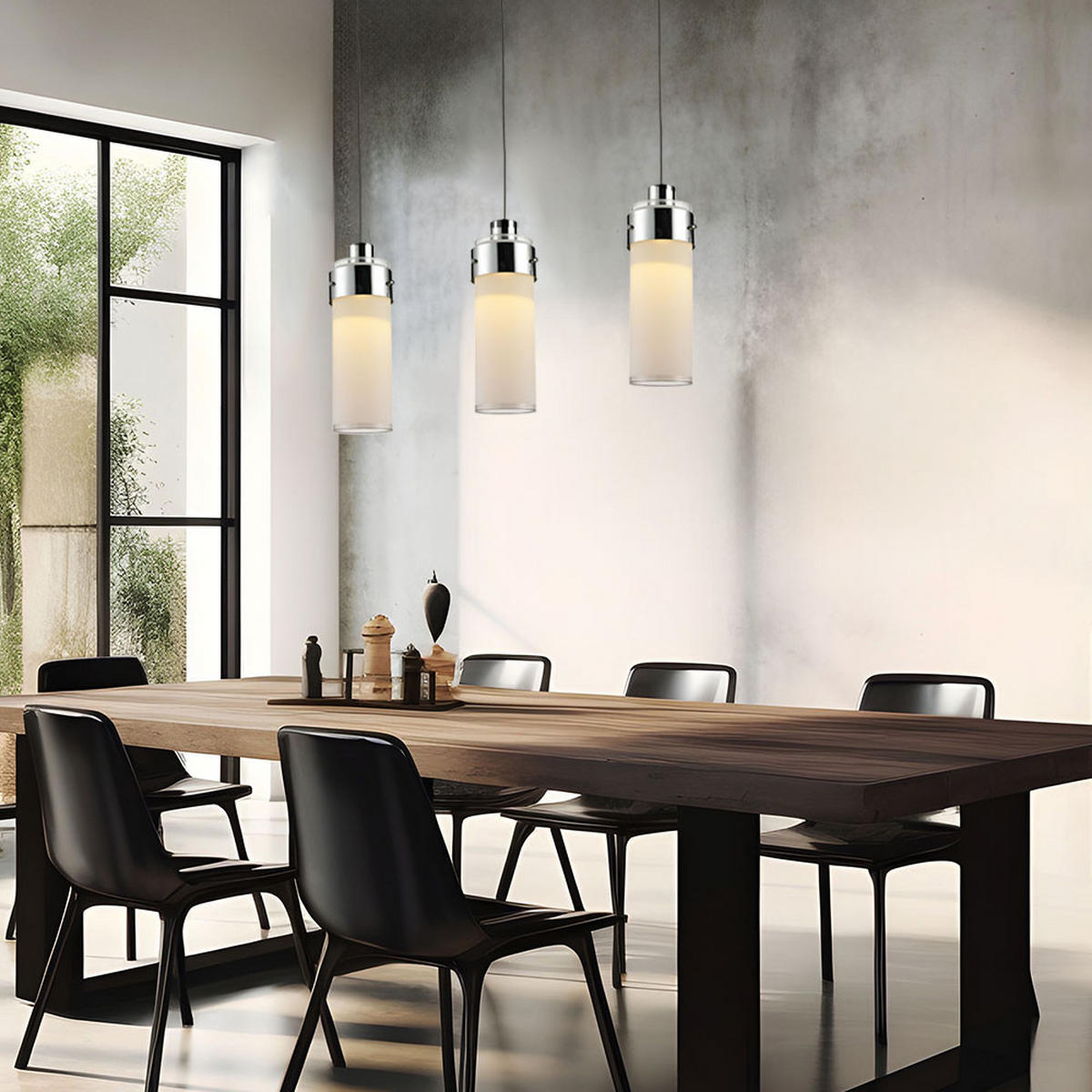 LED HÄNGELEUCHTE CAMEO Chrom Silber - Silberfarben, Glas (11/65/130cm) - Esto