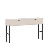 KONSOLENTISCH Calma Sandbeige, mit Schubladen - Beige/Schwarz, Holzwerkstoff (37/140/83cm) - Bettso