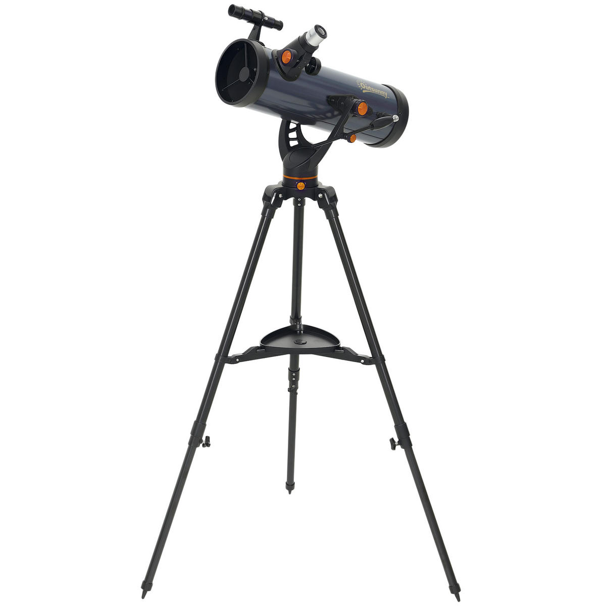 SPIEGELTELESKOP DE-10856 114 mm Objektiv mit 2 Okularen Dunkelblau - Schwarz, Metall (86/86cm) - ComfortXL