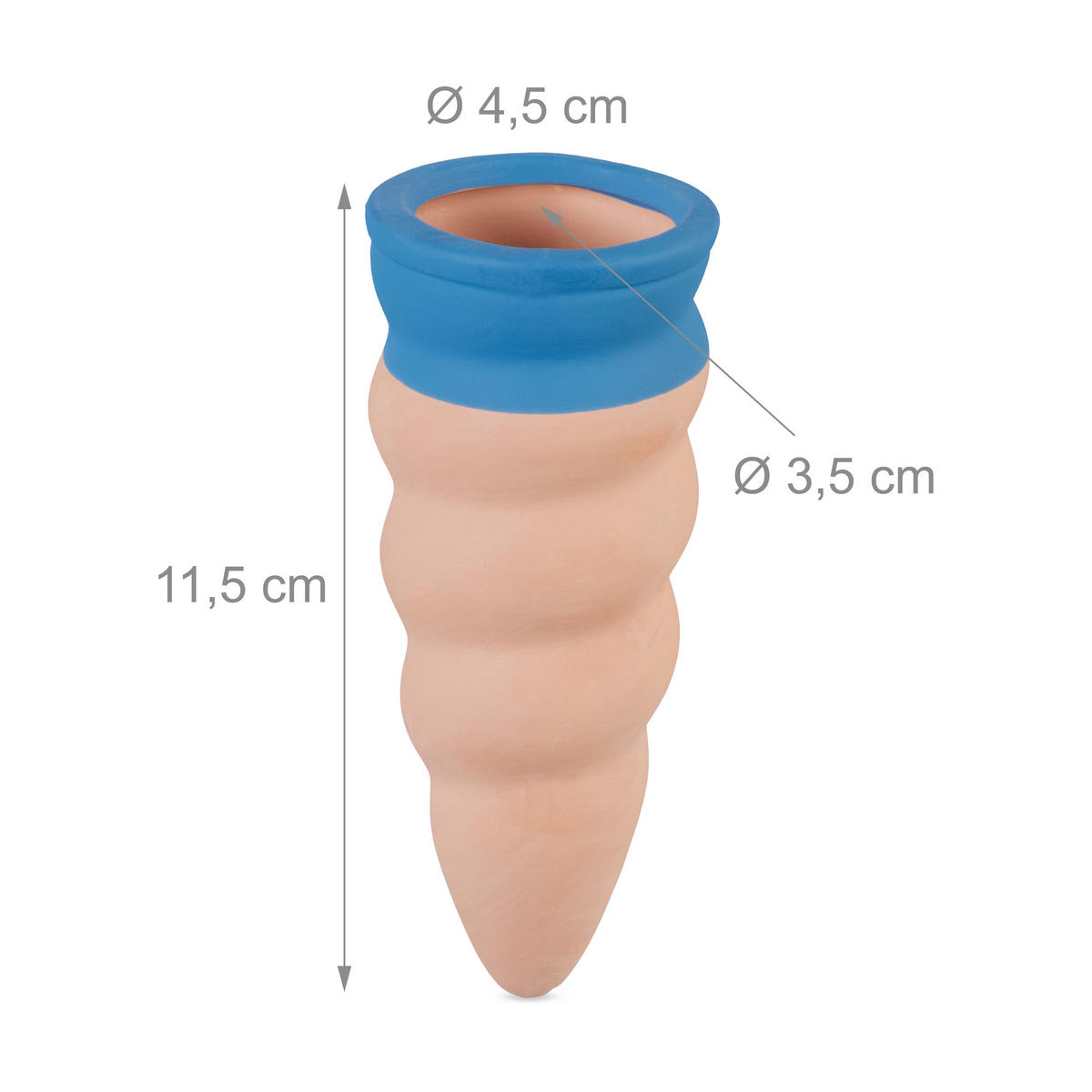 4XTONKEGEL - Hellbraun/Blau, Keramik (4.5/11.5/4.5cm) - Relaxdays