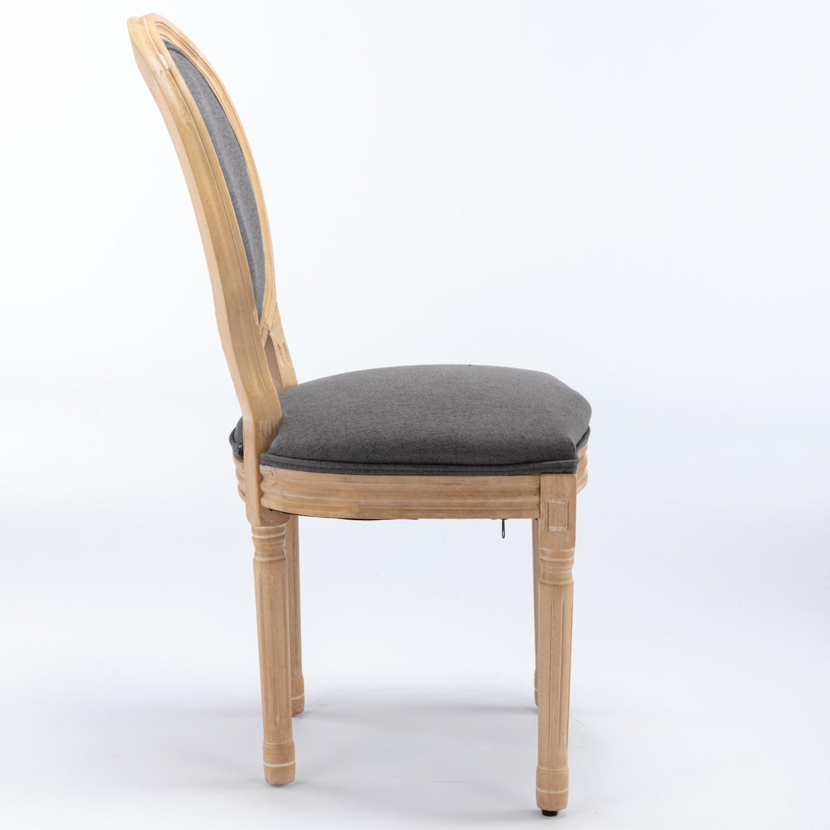 ESSZIMMERSTUHL 2er-Set mit Leinenbezug und Holzrahmen, Dunkelgrau - Grau, Textil (59.5/95/49cm)