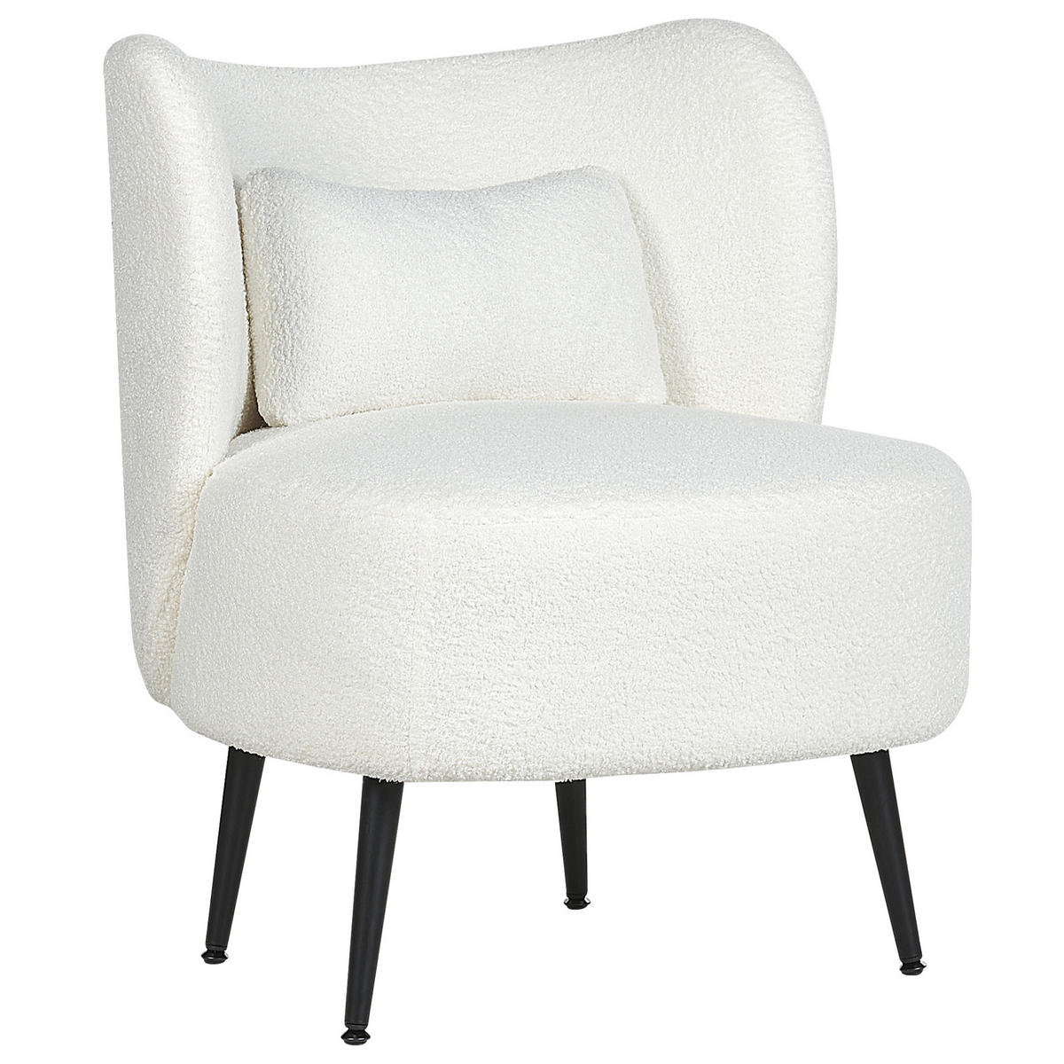 SESSEL BOUCLE Weiß Otsby - Weiß, Holz/Textil (60/76/55cm) - Beliani