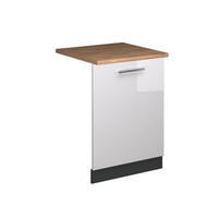 GESCHIRRSPÜLBLENDE Fame-Line Weiß Hochglanz 60 cm , AP Eiche - Weiß Hochglanz/Anthrazit, Holzwerkstoff (60/81.8/1.6cm) - Vicco