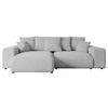 ECKSOFA mit Schlaffunktion und Bettkasten ESKAR-L 256x165x84cm Grau Bouclé - Hellgrau/Schwarz, Holzwerkstoff/Kunststoff (165/256cm) - ALTDECOR