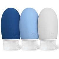 REISEFLASCHEN Set 3 Stück 60ml Silikon Auslaufsicher - Multicolor, Kunststoff (3.5/3.5/9.5cm)