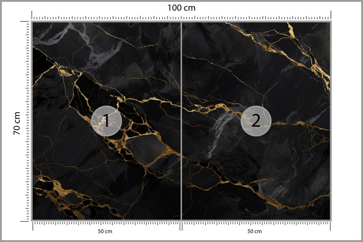 FOTOTAPETE Abstraktion Marmor Moderne Muster 100x70 - Beige/Schwarz, Papier (100/70cm) - Muralo