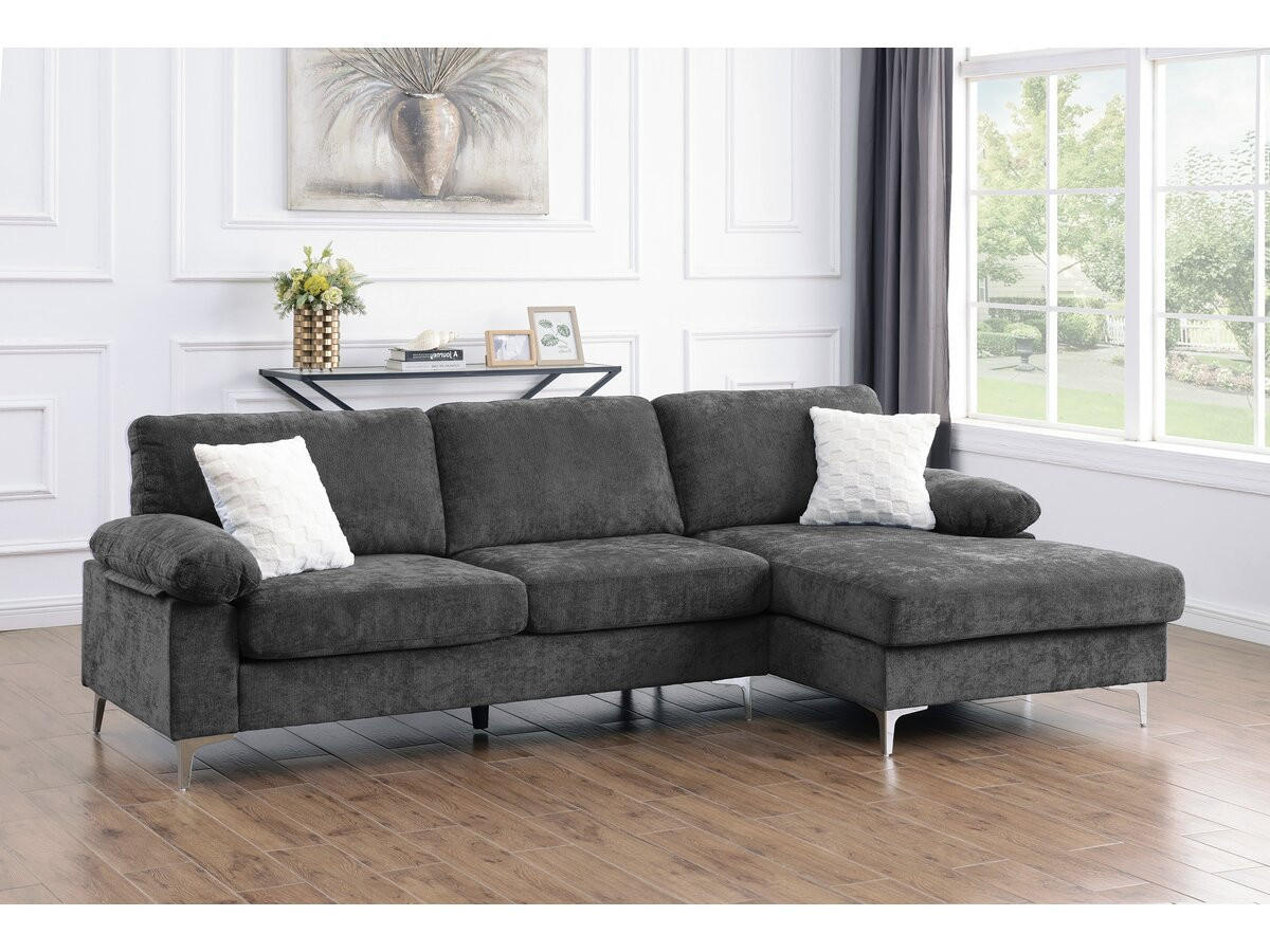ECKSOFA jade Grau - Grau, Textil (135/261cm) - Habitat Garten