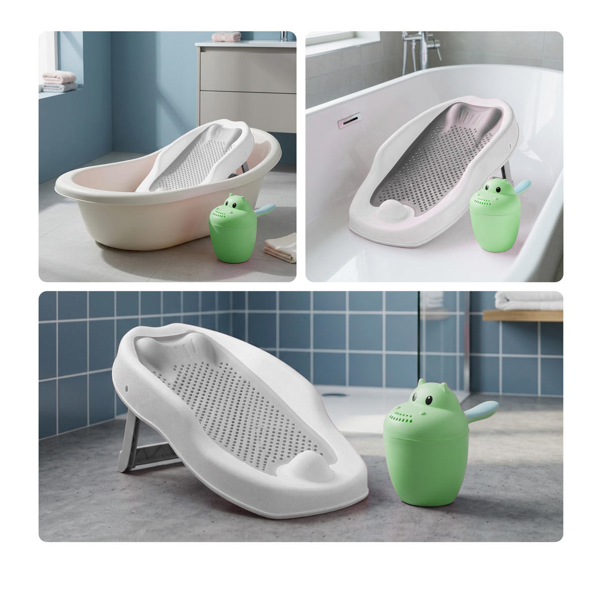 BABY-BADEHILFE Grau 2er-Set Badeliege - Multicolor, Kunststoff (51.5/30cm) - Relaxdays