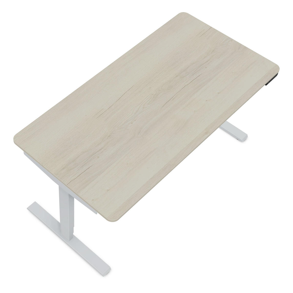 SCHREIBTISCH Elektrisch höhenverstellbarer Schreibtisch Y-Line Curved Eiche Polar Weißaluminium 180/80/62-127cm - Eiche Bianco/Weiß Hochglanz, Holzwerkstoff/Metall (80/180/127cm) - ASSMANN