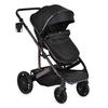 KOMBIKINDERWAGEN 3 in 1 all Road schwarz umbaubar Babyschale Sportsitz Tragetasche - Schwarz, Metall (87/59/108cm) - Moni