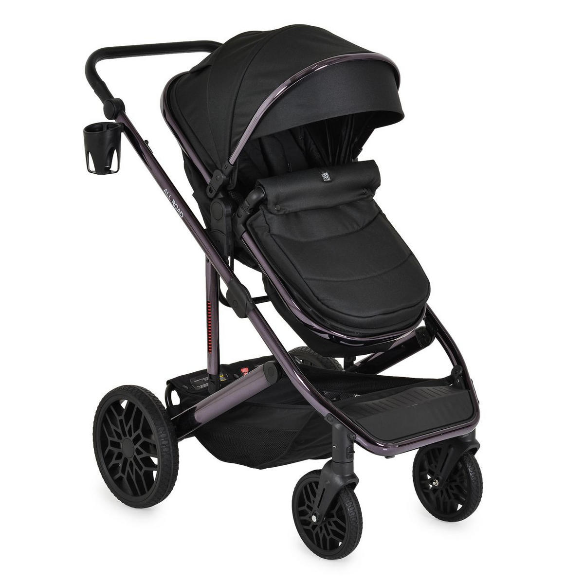 KOMBIKINDERWAGEN 3 in 1 all Road schwarz umbaubar Babyschale Sportsitz Tragetasche - Schwarz, Metall (87/59/108cm) - Moni