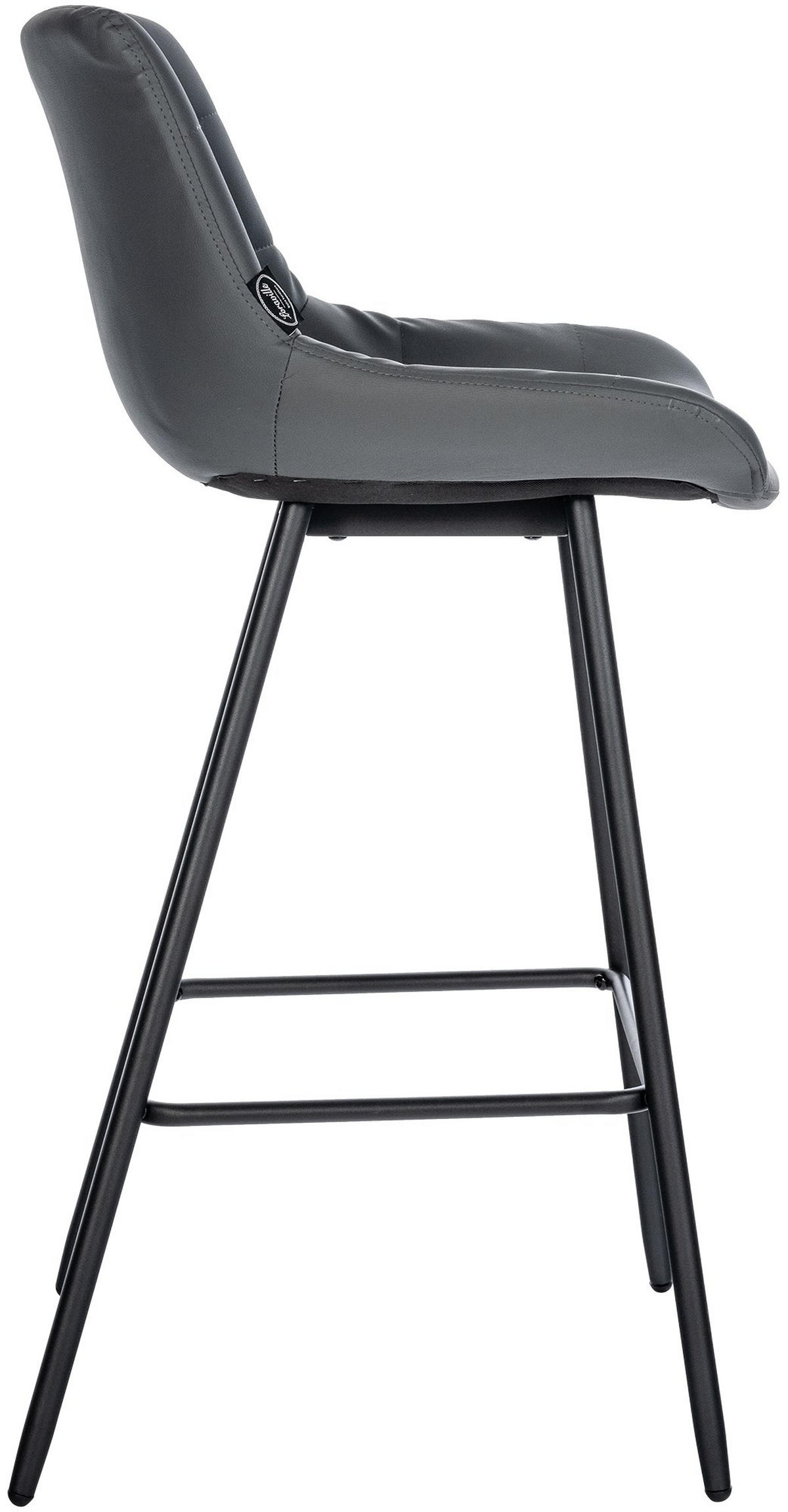 BARHOCKER Lederlook grau - Schwarz/Grau, Textil/Metall (49/104/56cm) - CLP
