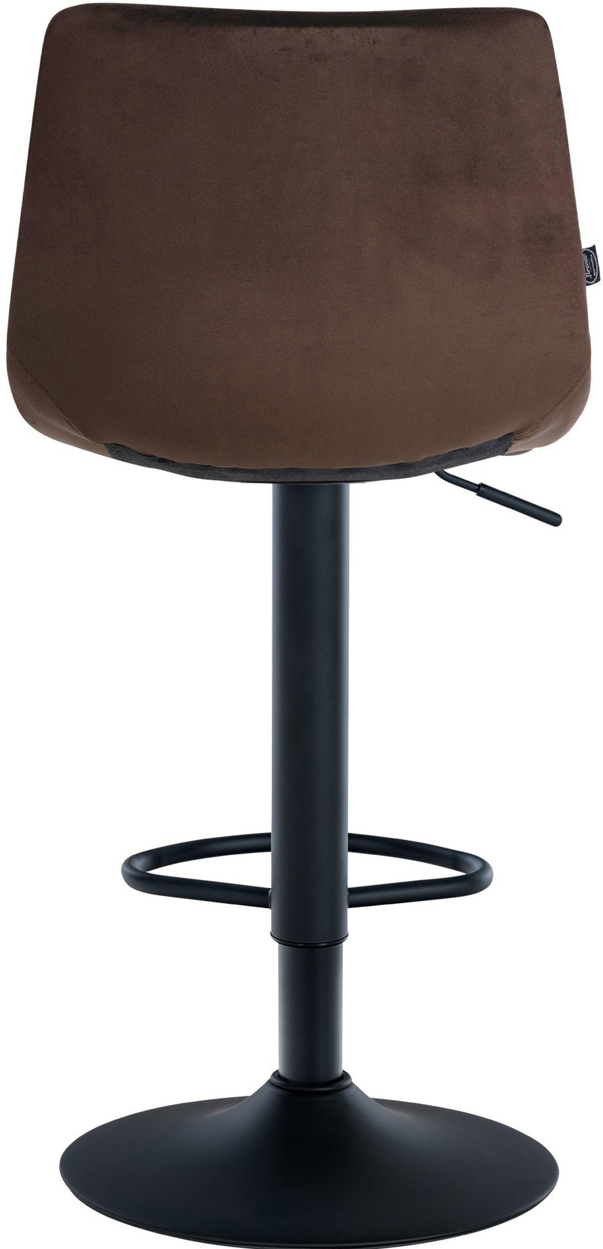 BARHOCKER James Samt schwarz braun - Schwarz/Braun, Textil/Metall (43/108.5/46.5cm) - TPFLiving
