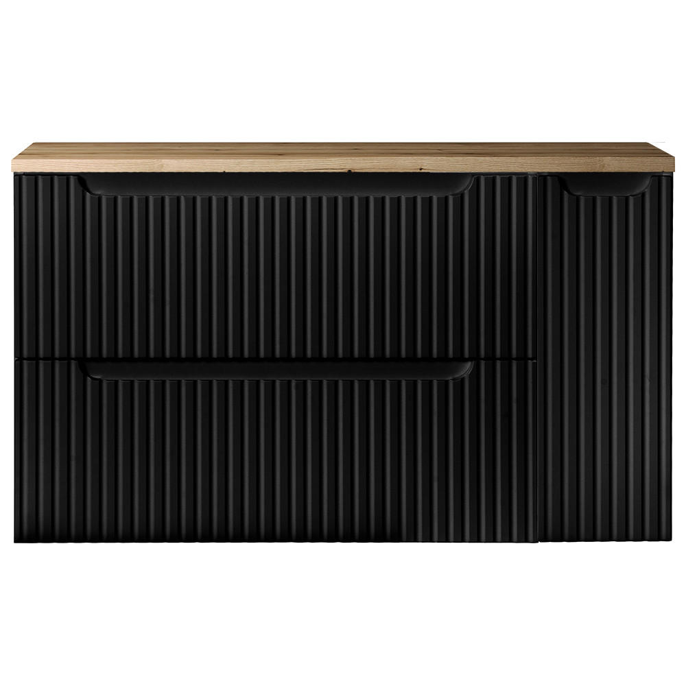 WASCHBECKENSCHRANK Newport-56 - Schwarz, Holzwerkstoff (100/60/40cm) - Lomado