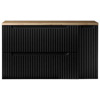 WASCHBECKENSCHRANK Newport-56 - Schwarz, Holzwerkstoff (100/60/40cm) - Lomado