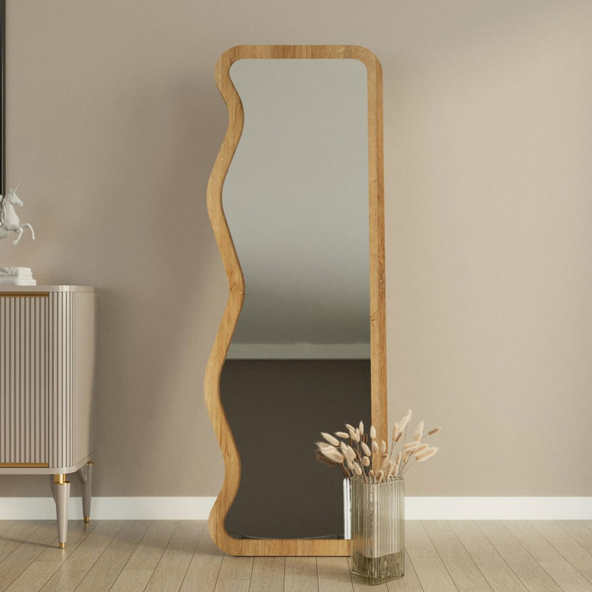 STANDSPIEGEL aus Holz 50x160cm - Ronda - Klares Holz - Eschefarben, Holz (50/160/2.2cm) - Drawer