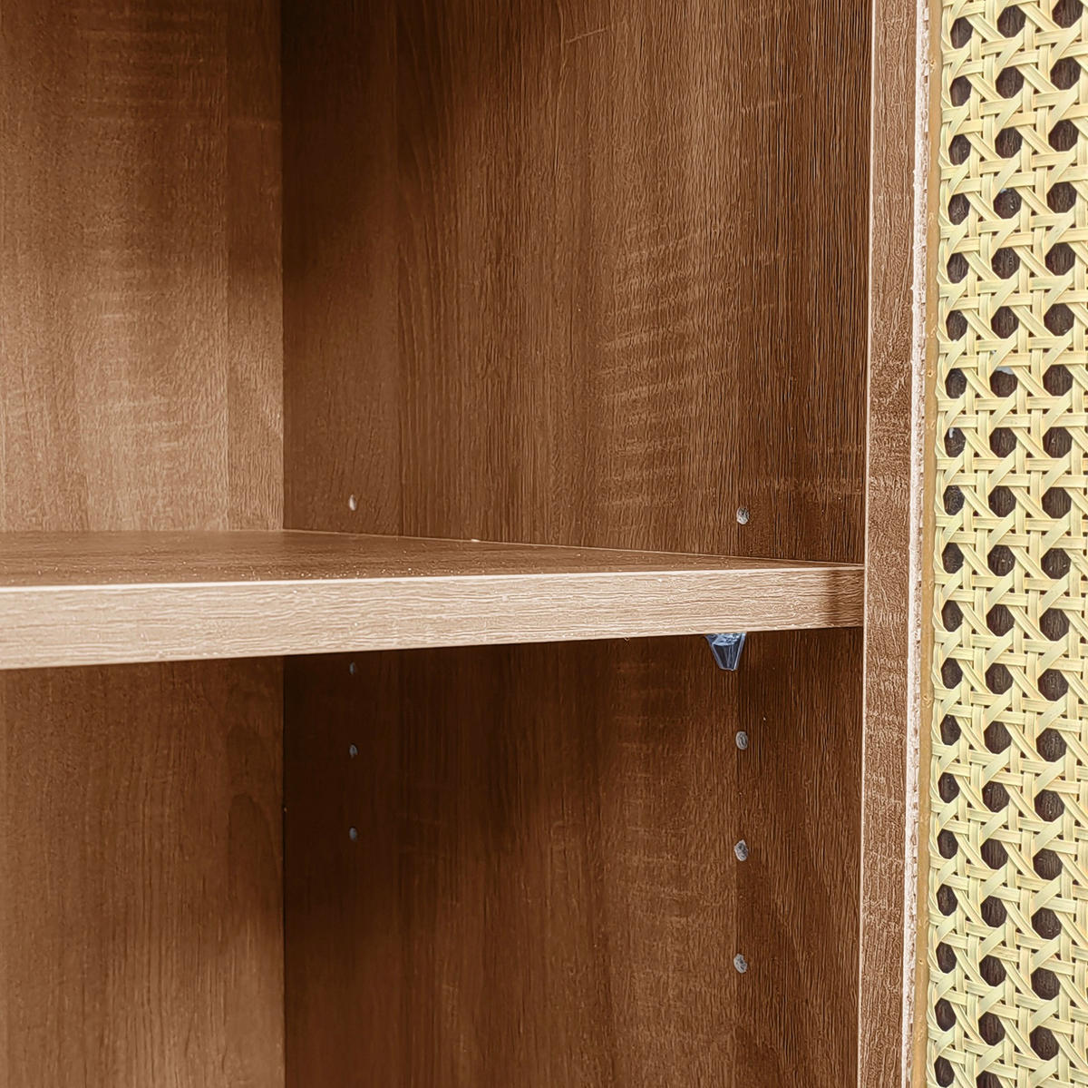 SIDEBOARD 130/40/75.5 cm Holzfarbe aus Spanplatte mit Rattantüren - Eichefarben, Holzwerkstoff (40/75.5/130cm) - OKMYHOME