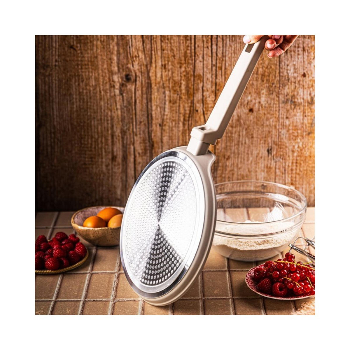 CRÊPEPFANNE Grau 24/24/1.7 cm 63860 - Grau, Metall (24cm) - Klausberg 