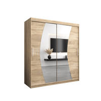 SCHWEBETÜRENSCHRANK 200/180/62 2-türig - Silberfarben/Sonoma Eiche, Holz/Kunststoff (180/200/62cm) - Abiks Möbel
