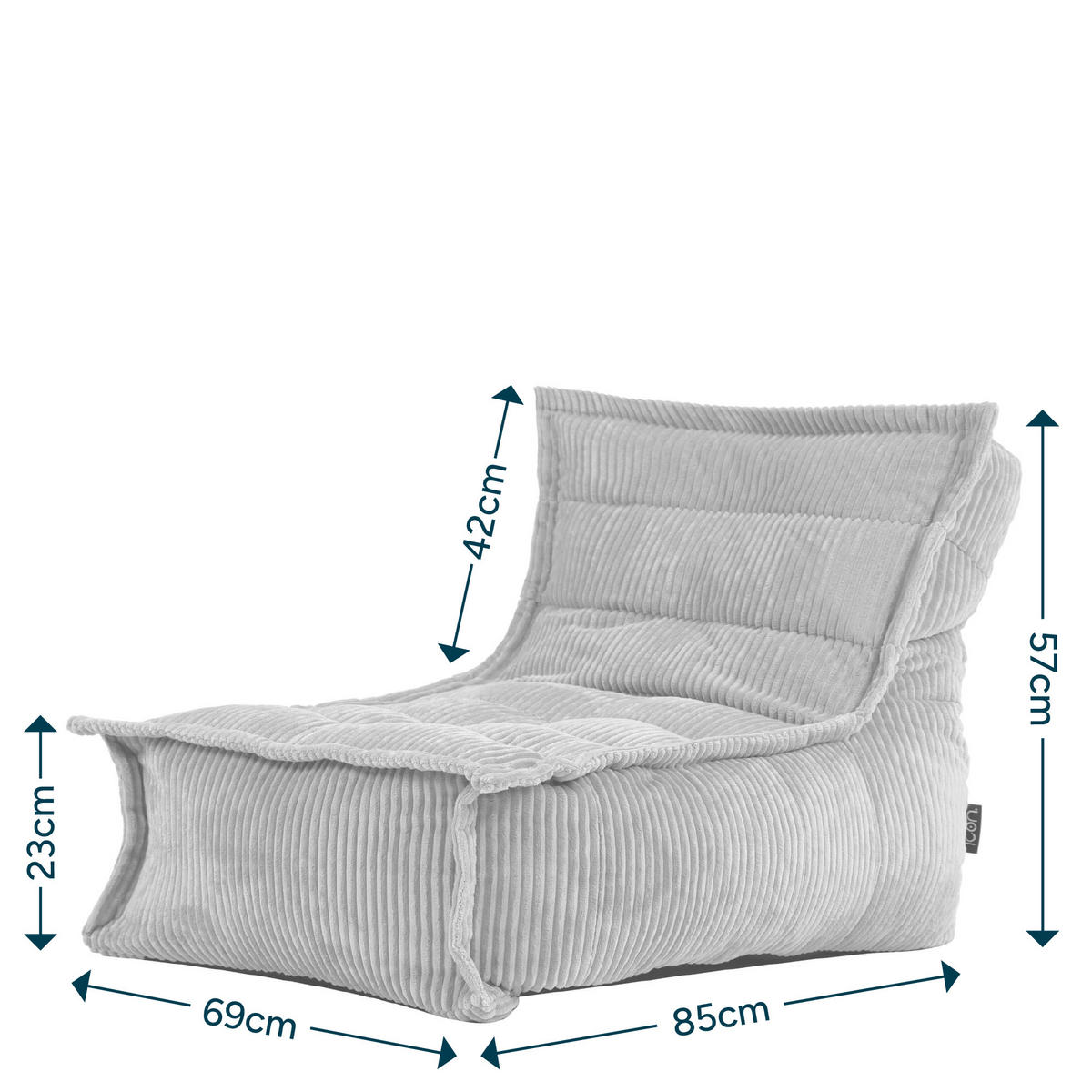 KINDERSITZSACK Liege Dolce - Grau, Textil (69/57/85cm) - icon