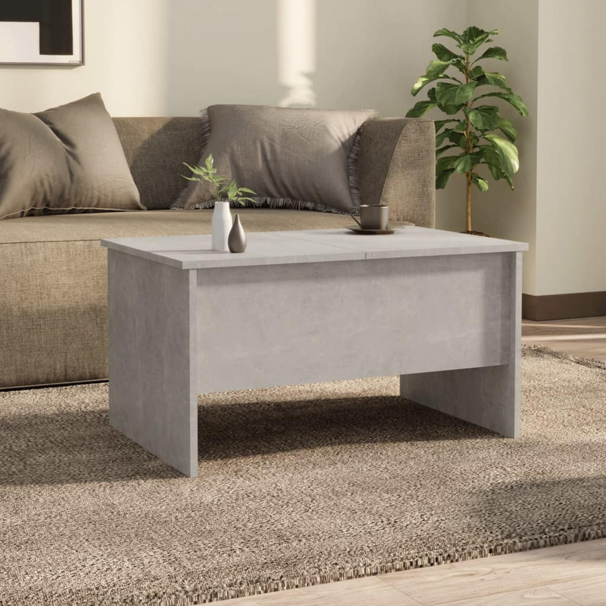 COUCHTISCH Betongrau 80x50x42,5 cm Holzwerkstoff - Grau, Holzwerkstoff (80/50/42.5cm) - furnicato