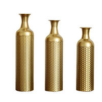 BODENVASE Metallvase,50/66/83 cm,3 tlg.Dekovase,Goldfarben - Goldfarben, Metall (83cm) - LVHOM