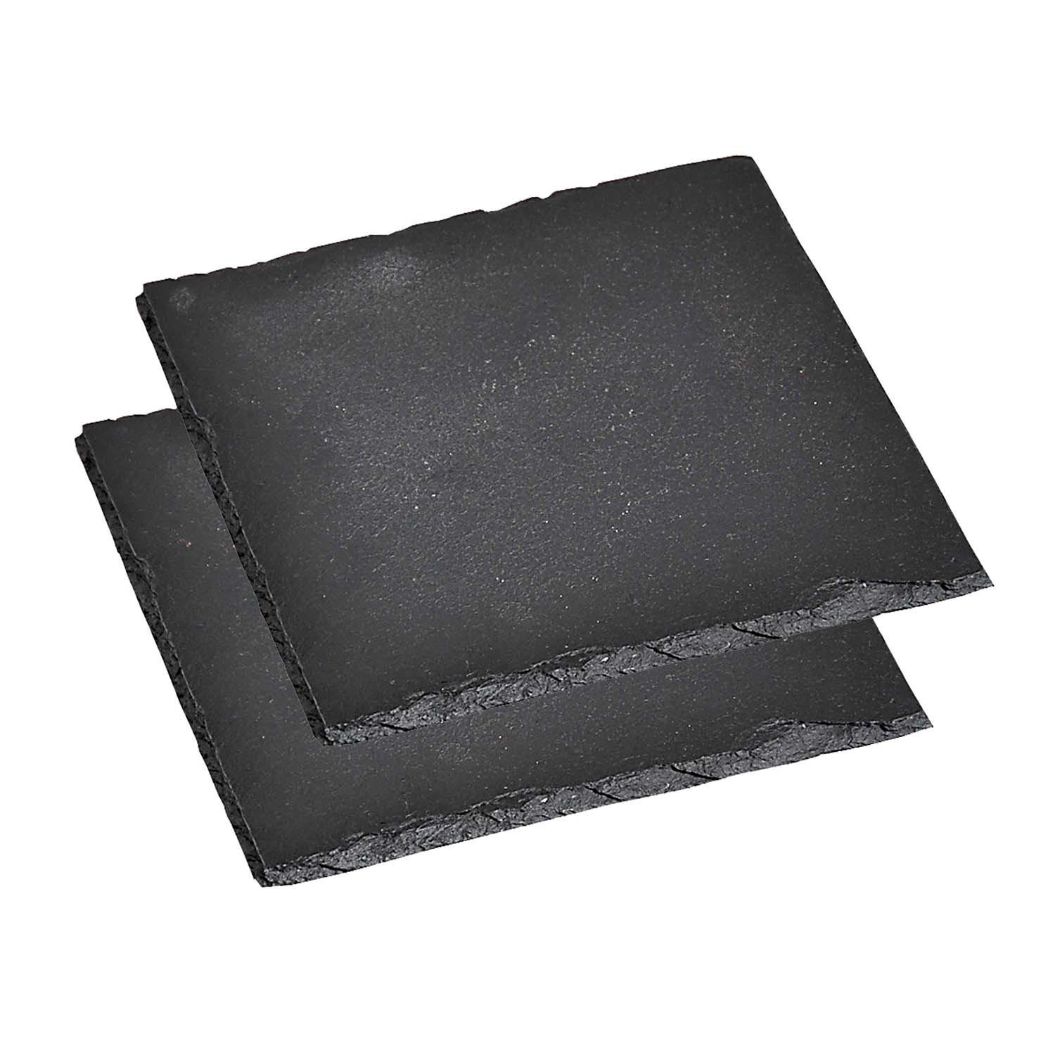 BUFFETPLATTE aus Schiefer 10 Stück - 20 x 20 cm - Schwarz, Stein (20/0.6/20cm) - Kesper