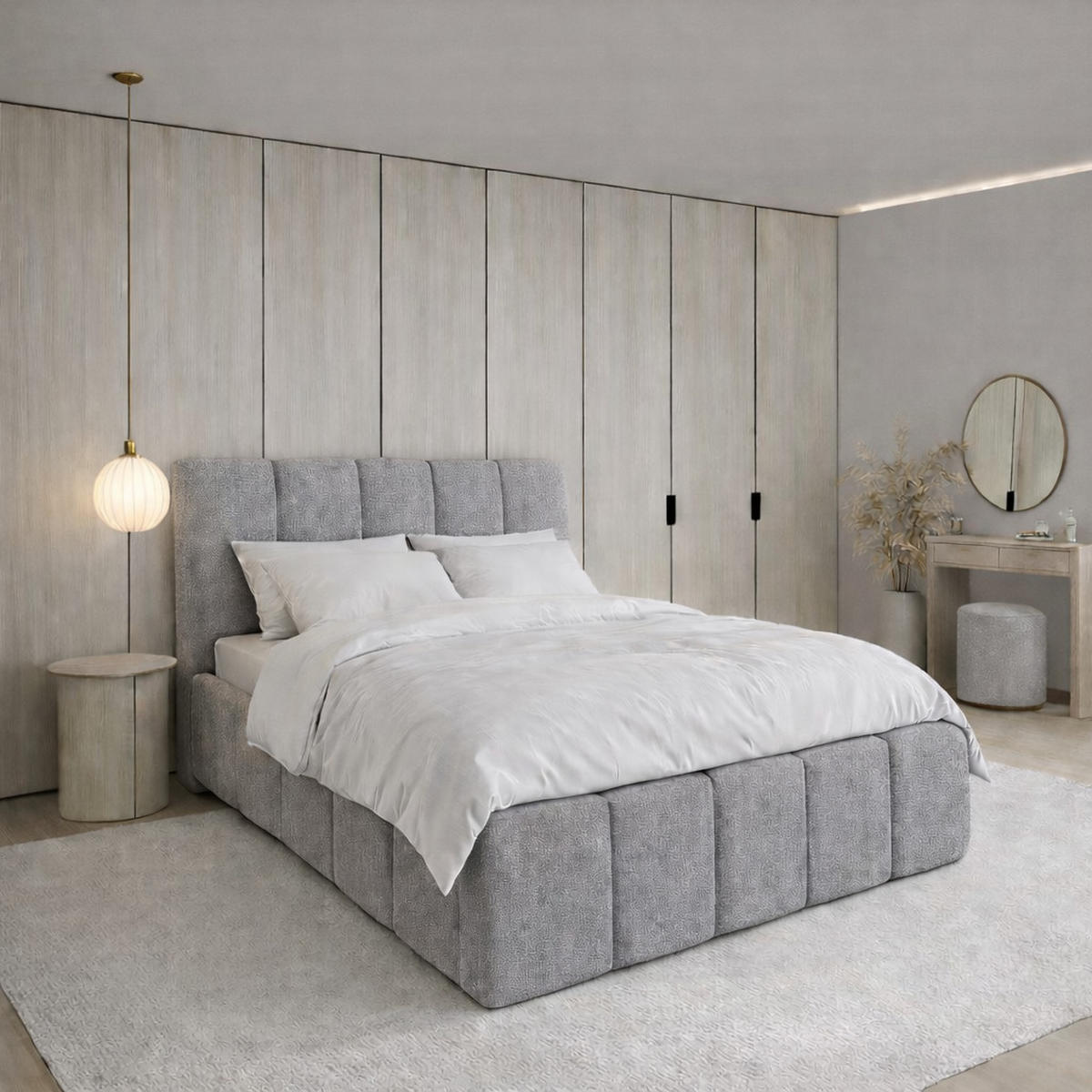 POLSTERBETT CLOUDY mit Bettkasten 180x200,Doppelbett,Lattenrost,Boxspringbett-Optik,ohne Matratze,Schlafzimmer-Grau - Grau, Holz (180/200cm) - Furnistar