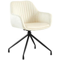 ESSZIMMERSTUHL Samt Creme - Creme/Schwarz, Textil/Metall (58/81/58cm) - CLP