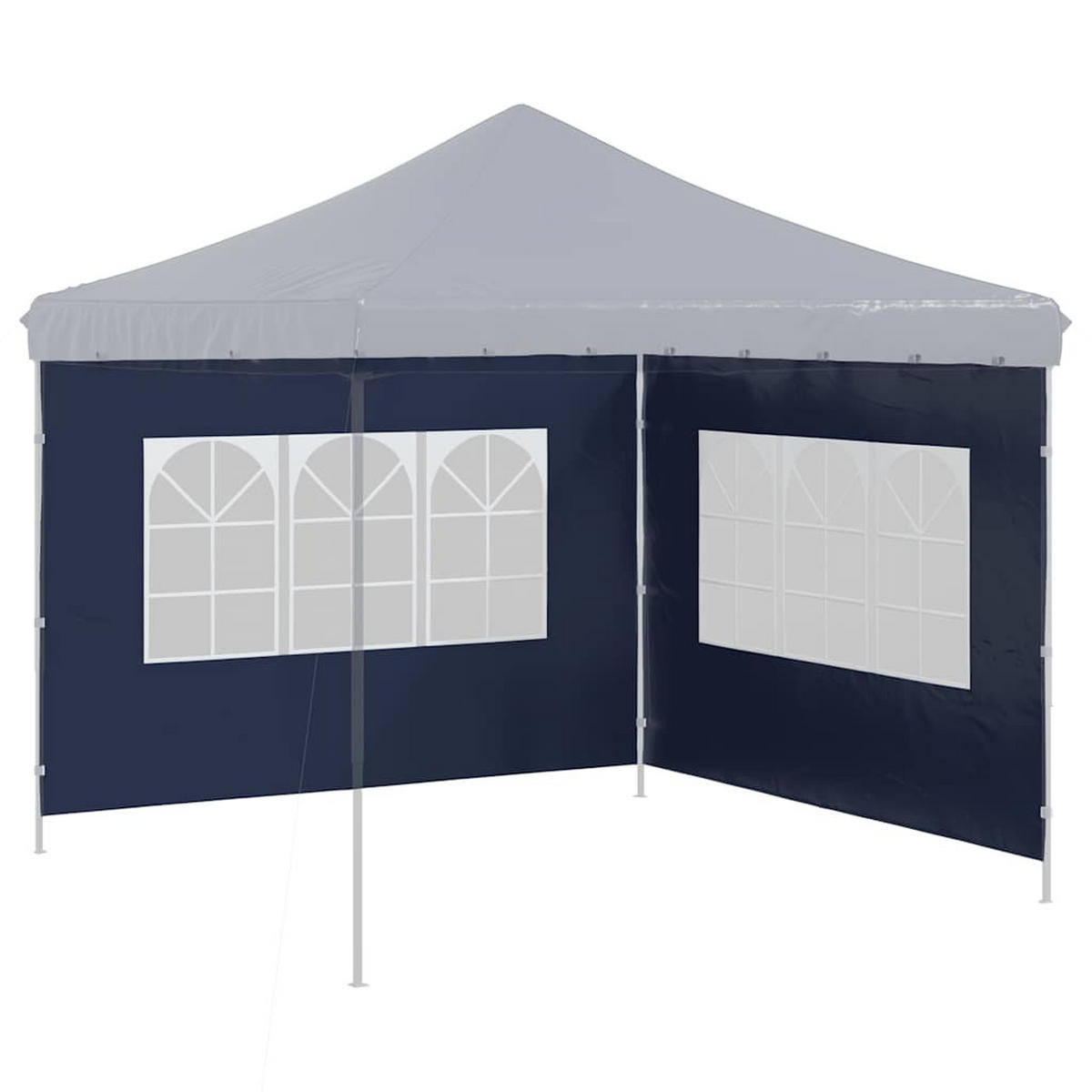 PARTYZELT-SEITENWÄNDE 2 Stück Mit Fenster Pe Blau - Blau, Kunststoff (300/195cm) - vidaXL
