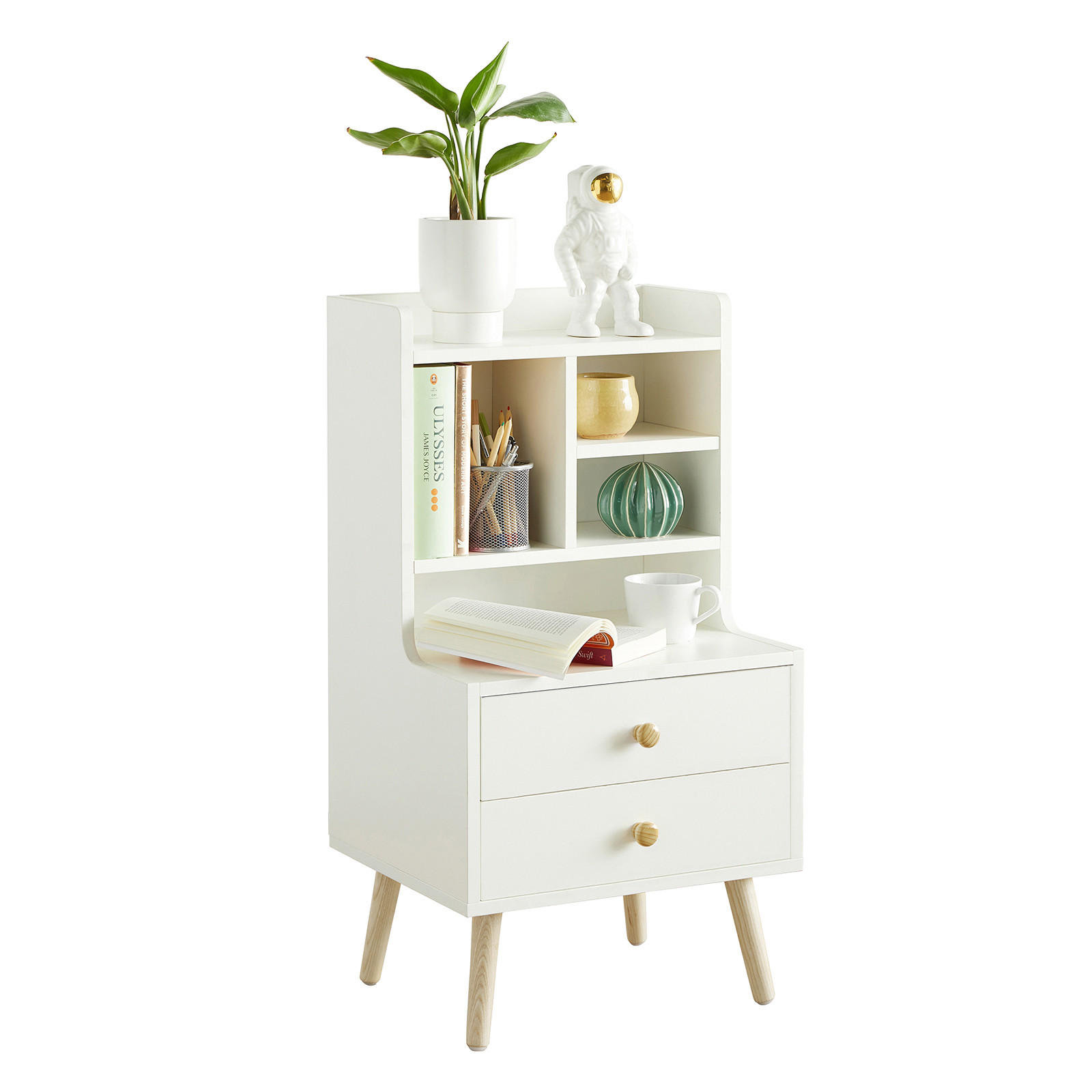 NACHTTISCH Weiß - Weiß, Holzwerkstoff (43/81/36cm) - SoBuy