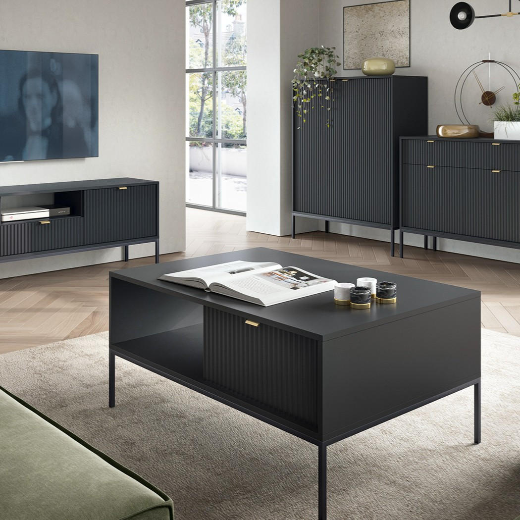 COUCHTISCH STELLARE 104/46/68 cm Schwarz - Schwarz, Holzwerkstoff (68/104/46cm) - MASSENO