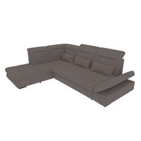 ECKSOFA Toscana Velours inkl. Schlaffunktion - Grau, Textil (227/279cm) - 99rooms