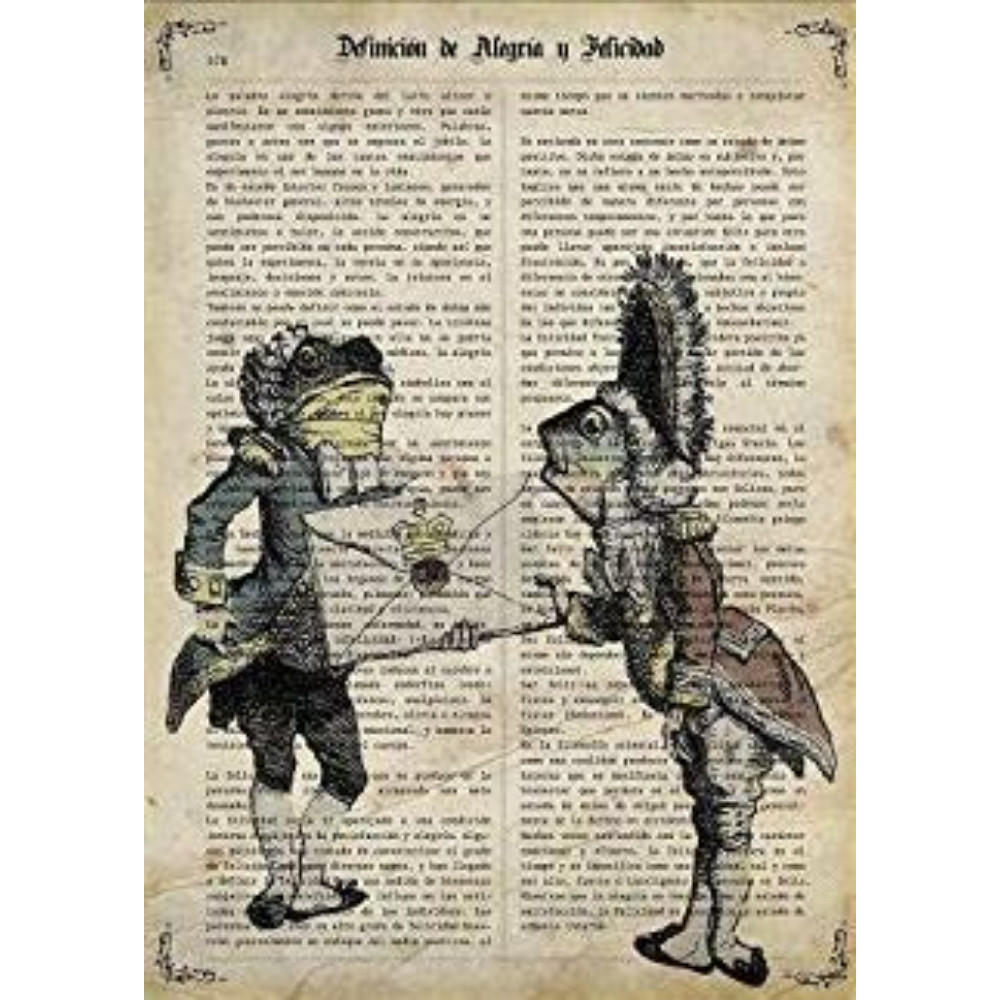 POSTER Frösche Und Alicia A4 Schwarzer Rahmen - Schwarz, Papier (29.7/5/21cm) - Nacnic