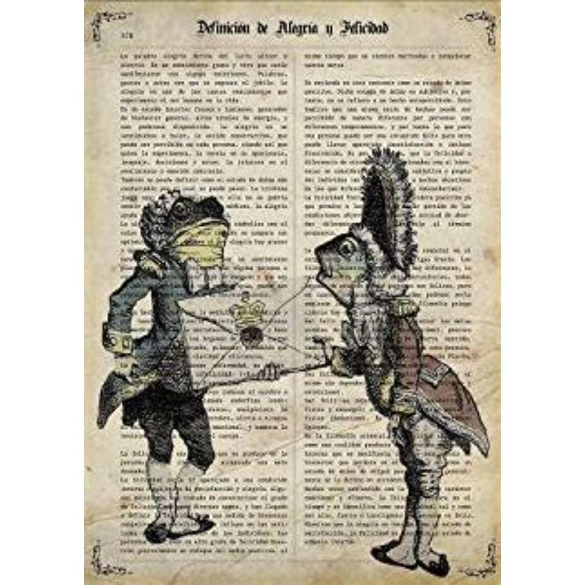 POSTER Frösche Und Alicia A4 Schwarzer Rahmen - Schwarz, Papier (29.7/5/21cm) - Nacnic